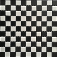 Mozaika sklo normal 300x300 mix černá-bílá